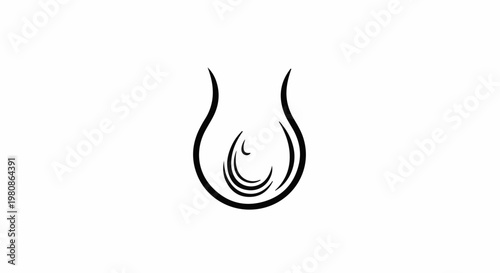 Abstract illustration of a lightbulb with swirling lines inside