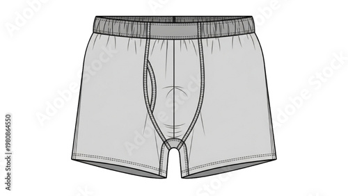 Vector CAD drawing of men's underwear boxers