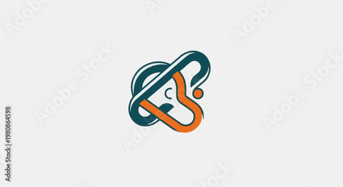 Abstract interwoven lines forming a stylized head with a question mark