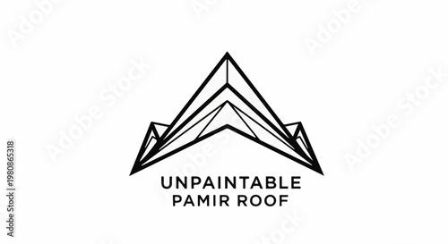 Abstract mountain peaks with text below