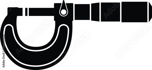 Micrometer Silhouette Isolated on White Background