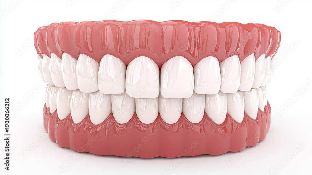 Fototapeta premium Ultra realistic ceramic veneer front teeth with natural enamel finish
