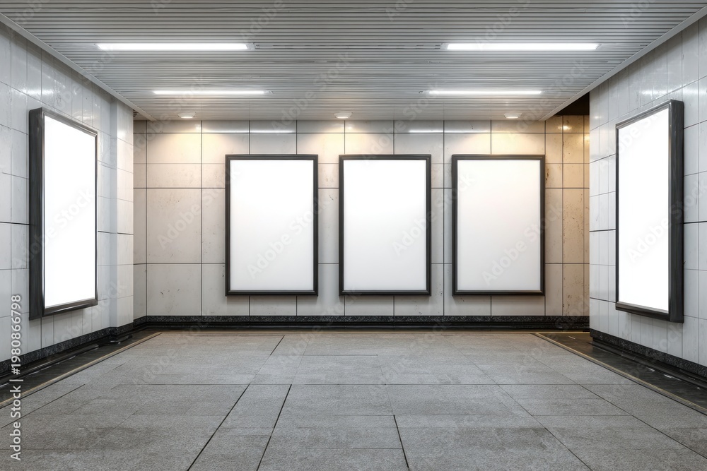 Naklejka premium Modern gallery with blank frames.