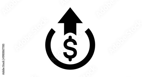 Financial symbol illustrating monetary growth and upward movement