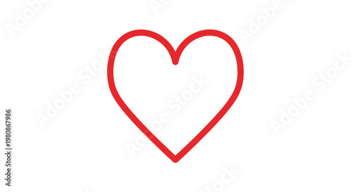 A minimalist red heart symbol on the backdrop