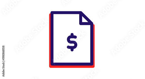 A document with a dollar symbol, representing finance and business