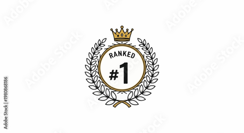 Award graphic with a crown, laurel wreath, and "Ranked 1" text