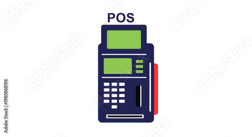 A modern POS terminal machine with a card reader