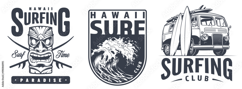 Fototapeta premium Surfing in Hawaii with friends