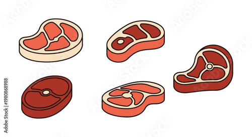 Meat Tenderloin Line art creative abstract clean shapes