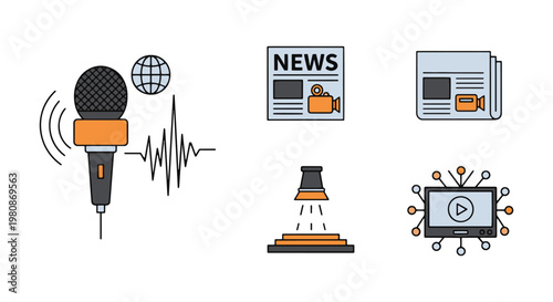 Media Coverage Line art vector creative abstract pattern illustration