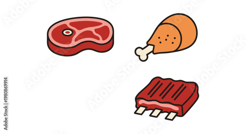 Meat Symbol Line art vector abstract modern graphic