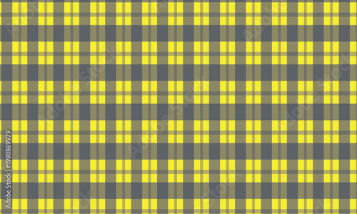 Yellow and blue plaid checkered fabric pattern with seamless textured design for textile and wallpaper.