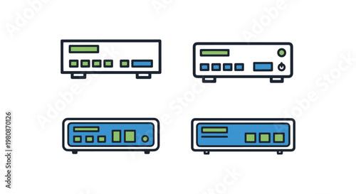 Network Switch Line art vector minimal abstract simple