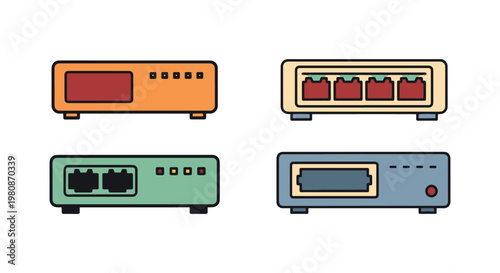 Network Switch Line art vector creative abstract design illustration
