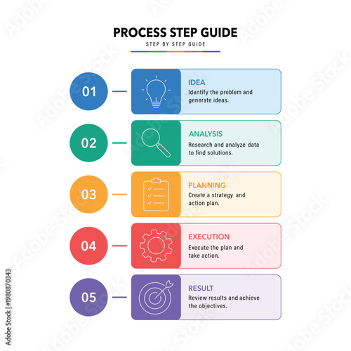 Colorful Step List Infographic Template.