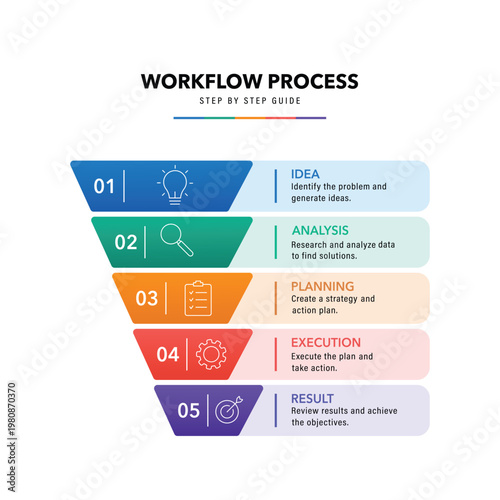 Modern Funnel Process Infographic Template.