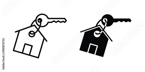 Selling or rent home icon set vector symbol in black filled and stroke style