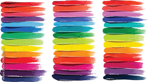 Vibrant hand drawn paint swatches colorful acrylics and watercolors for artists