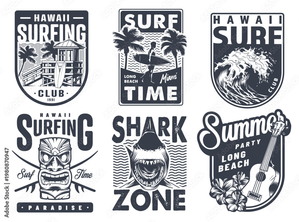 Fototapeta premium Surfing clubs in Hawaii