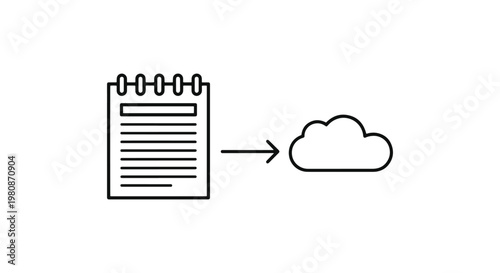 note backup cloud Line art modern abstract color design