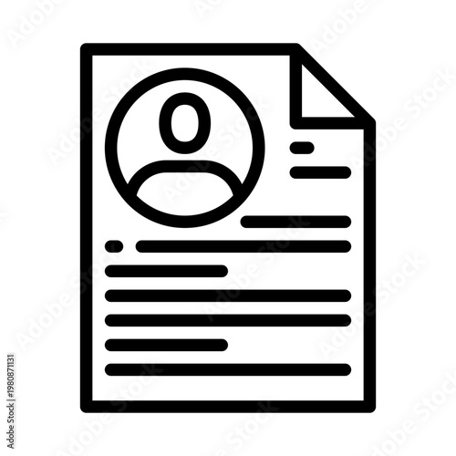 resume Icon Vector Illustration Contact Info 