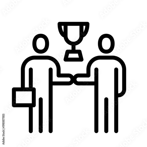 Trophy Icon Vector Illustration Gold Cup, People, Medal