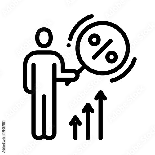 Profits Icon Vector Illustration Profit Margin, People, Arrow