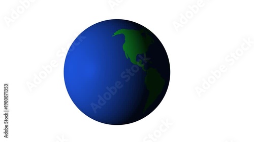 Blue plant  3D Animation - Simple planet earth rotating in loop.