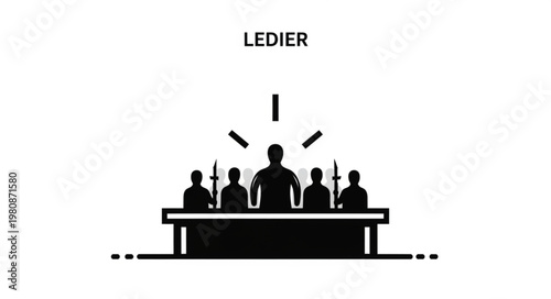 Silhouette of a man standing before a group of people.