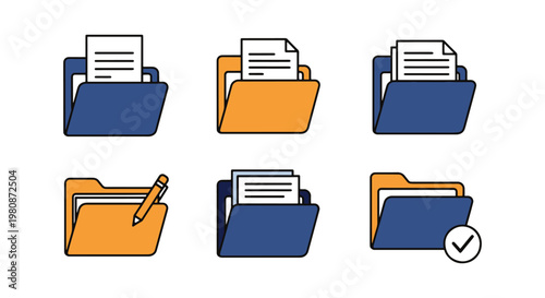 note folder Line art vector clean abstract