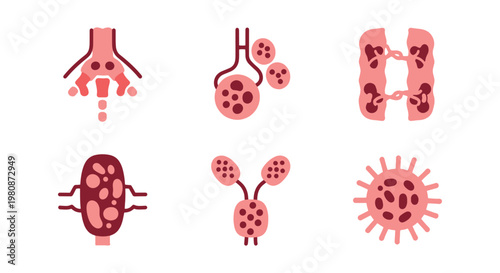 Immune System Line art vector creative color shapes illustration
