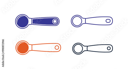 Measuring Spoon Line art abstract minimal illustration vector
