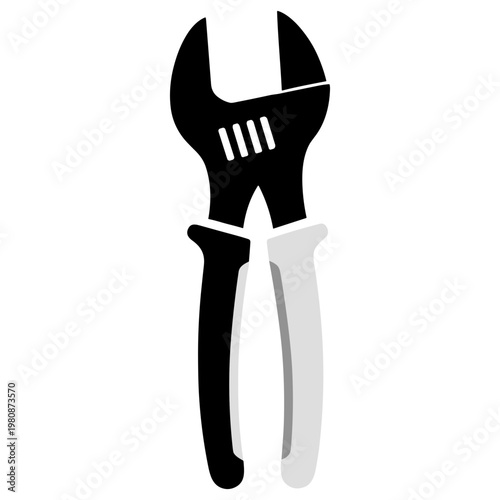 A wrench and pliers combination tool lies on a surface.