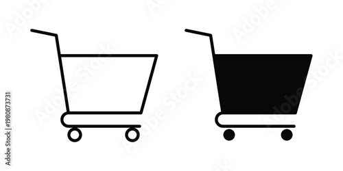 Shopping icon set vector symbol in black filled and stroke style