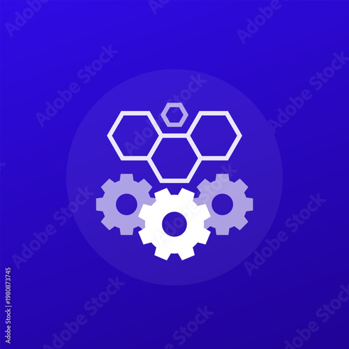 graphene polymer production icon, transparent design