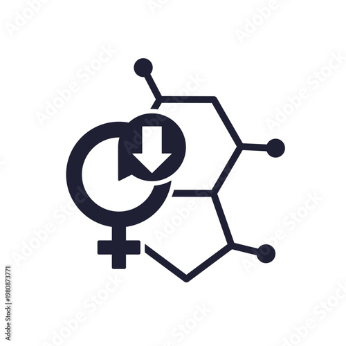 low estrogen icon, decreased reproductive hormones