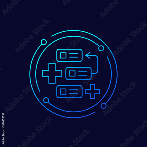 medical backlog icon, linear design