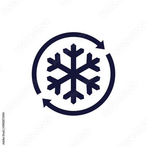 refreezing icon, pictogram with arrows