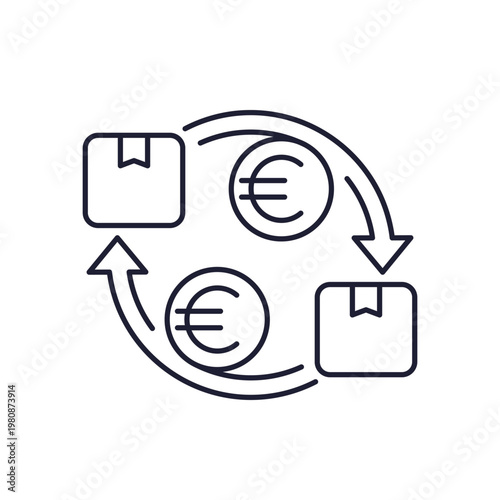 reselling line icon, business and sales vector