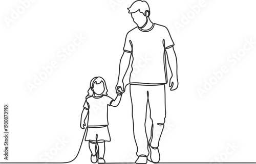 Touching fathers day sketch a loving father and child holding hands perfect for cards gifts