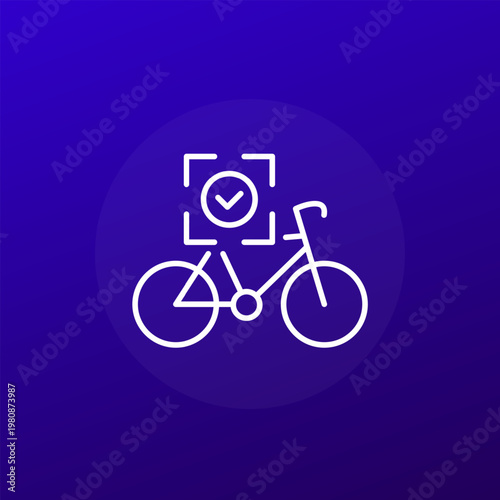 scan bike icon with bicycle, line design