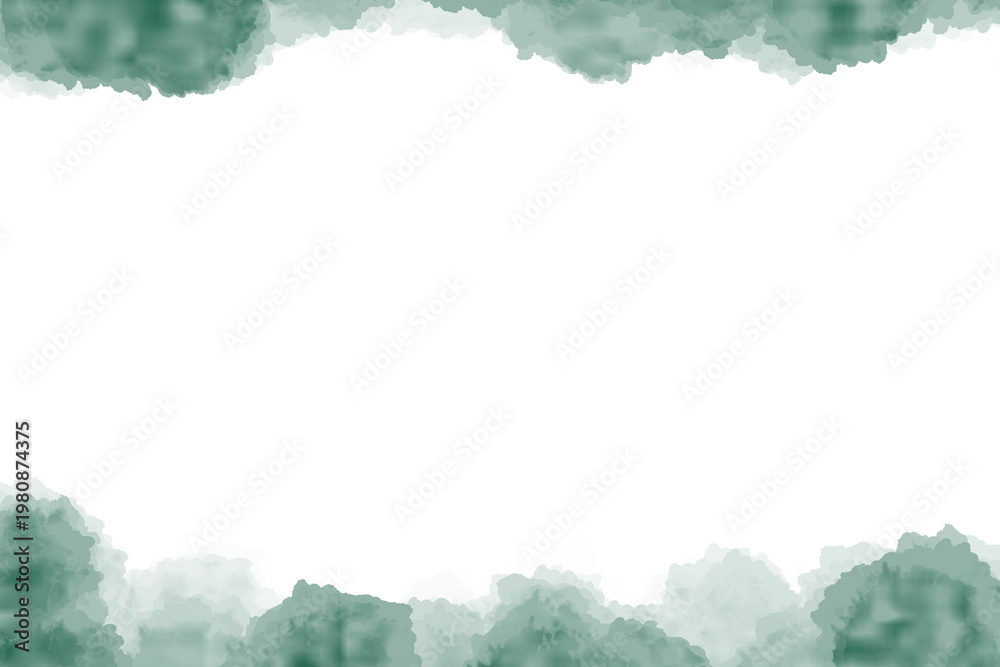 Obraz premium Soft Green Bottom Watercolor Frame Background for Clean Layout