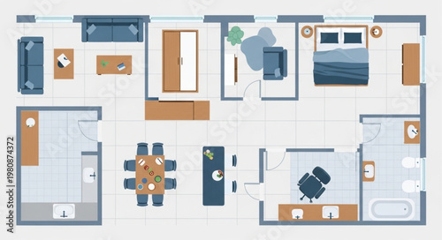 Modern Apartment Floor Plan Layout Design.