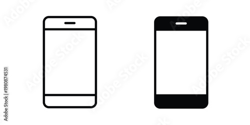 Smartphone icon set vector symbol in black filled and stroke style