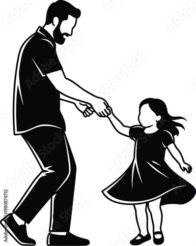 Celebrating fathers day a heartwarming silhouette of a father and daughter sharing a special moment of joyful connection