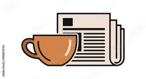 Editorial Desk Line art vector abstract modern illustration