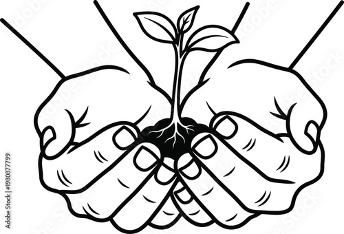 World environment day nurturing new life hands protecting a sapling for a sustainable future