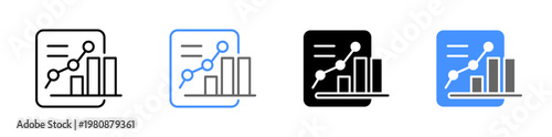 Performance Tracking and Report Analytics Icon Vector Illustration Editable