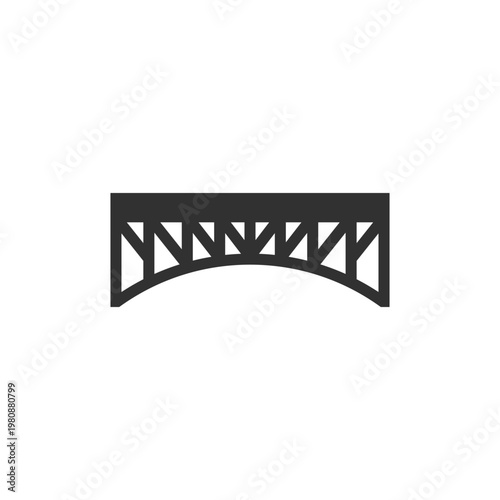 Truss bridge icon. Structural engineering and transportation concept. Monochrome black and white symbol
